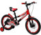 MagikBike Kinderfahrrad Racer ab 4 Jahren, Größe 16 Zoll, Tretlager, Tretlager, zweifarbiger Rahmen, rot und schwarz, Scheibenbremsen