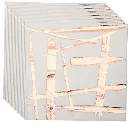 BESTYASH 16 Blatt Roségold Servietten für Hochzeiten Partys und Feiern Elegante Dekoration Strapazierfähige Papierservietten für Tischdekoration für Besondere Anlässe