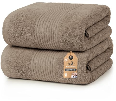 Cloud Pillow 2er Set Badetücher 70x140 cm 100% Baumwolle, 500 g/m2 | Duschtuch, weich, saugstark und langlebig, Oeko-TEX, ideal für Bad & Wellness
