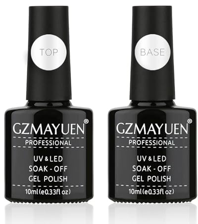GZMAYUEN Base Coat Top Coat Gel UV, 10ml No Wipe Unterlack & Überlack UV Nagellack Gel Nägel Set