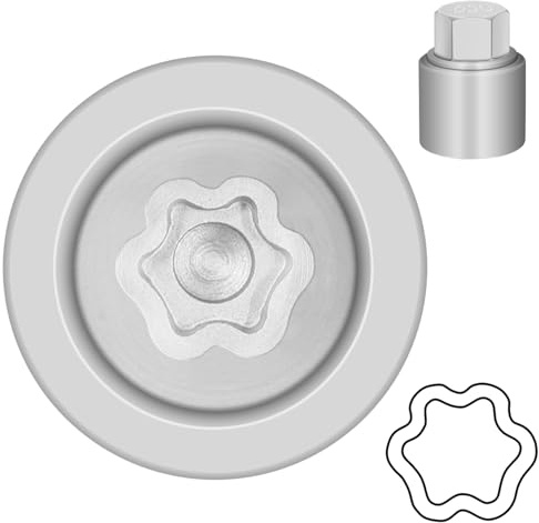 JEUCLEL 650 Wheel Locking Nut Key for Nissan Infiniti, ID 21mm Lug Socket | Wheel Lock Nut Socket Adapter, Anti-Theft Lug Nut Removal Tool, Anti-Theft Screw Remover, Repair Tool, Tyre Fitting, garage