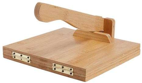 FINGERINSPIRE Tortilla Press 9.8 Inch/25CM Square Bamboo Mexican Tortillera Presser Natural Wooden Corn Tortillas Maker Easy Clean for Homemade Mexican Tortillas Tacos Dough