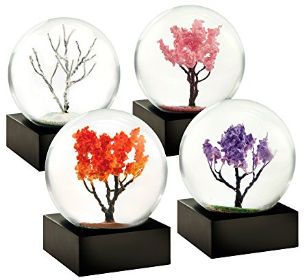 CoolSnowGlobes Vier Jahreszeiten Winter Frühling Sommer Herbst Set aus Vier Mini-Schneekugeln