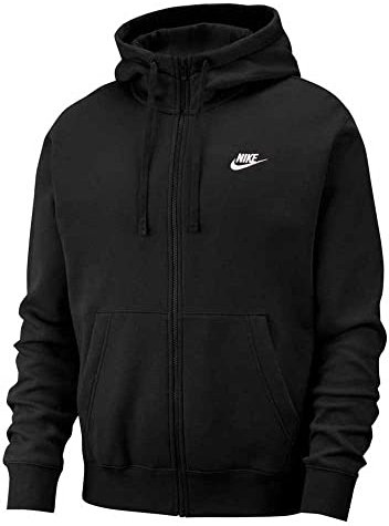 NIKE Men's M Nsw Club Hoodie Po Bb Sweatshirt, Black/Black/(White), XS UK
