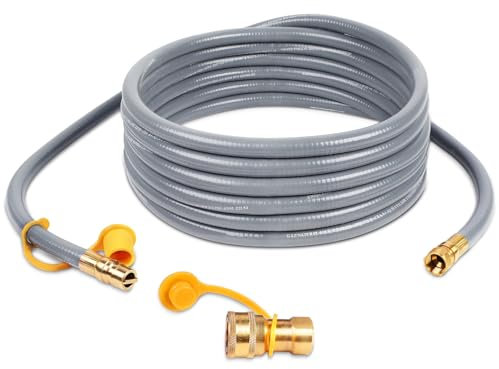 GASPRO Tubo per gas naturale da 6,3 m, diametro interno 1,27 cm, tubo GPL a bassa pressione con connessione rapida, per Weber, Char-broil, forno per pizza, stufa da patio e altro ancora