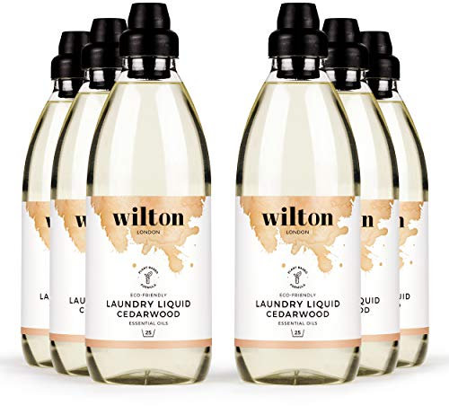 Wilton London Cedarwood Eco Laundry Liquid Detergent - Eco Friendly and Plant-Based Formula (6 x 1 Litre)