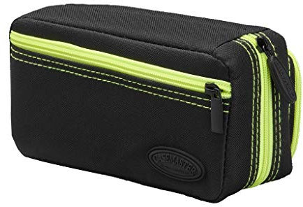 Casemaster Plazma Pro Dart-Etui mit Handyfach, für Stahlspitzen und Softspitze, Schwarz, Unisex-Erwachsene, Plazma Pro Black with Yellow Trim Dart Case and Phone Pocket, gelb