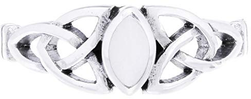 WINDALF Celtic Damen Ring LUCIANA 6 mm Elfenring Glücksring mit Perlmutt 925 Sterlingsilber (Silber, 64 (20.4))
