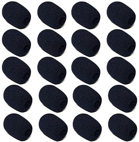 20 Stück Schaumstoff Mikrofon, Mic Mikrofon Windschutz Abdeckung, Mini-Mikrofon Headset Windschutzscheibe, für Unterricht, Bühnenperformance, treffen(0.8cm)