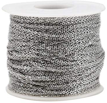 Asudaro 10 Metre Stainless Steel Cable Chain Metal Chain Link Chain Link Chain Link Chain for Jewellery Making, 1mm, Stainless steel