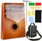 Nabance Kalimba 17 Teclas, Kalimba Instrumento, Kalimba Piano de Pulgar, Marimba Instrumento Musical con Protectores ​de Dedos, Marcadores Adhesivos, Martillo de Afinación, Manual