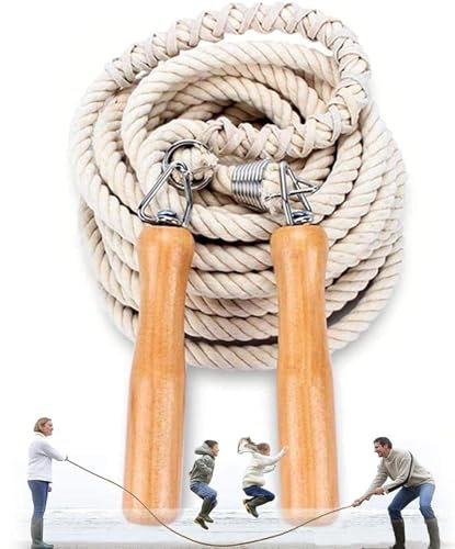 Grupos Saltar Cuerda, Salto Cuerda Multijugador, El mejor equipo Longitud Cuerda Salto para Deportes Escolares Actividades Aire Libre 5 Metros -7 Metros -10 Metros (A Mod. - Beige, 5M)