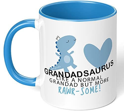 Mugged Off Grandad Gifts Blue Grandadsaurus 11oz Mug Lovely Present for Grandad