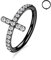 16G Kreuz Knorpel Ohrring Creolen Chirurgischer Stahl Daith Helix Conch 8mm Ohrringe CZ Tragus Turm Ohrringe Septum Clicker Ring Schmuck Nasenringe Balck Kleiner Creolenring für Frauen Männer