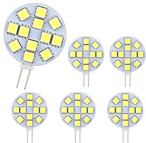 SCNNC G4 LED-Glühlampe 2W, AC12-24V, 200LM Warmweiß 3000K, 12 x 5050SMD, Äquivalent zu 20W Halogenbirne, Nicht Dimmbar, Kleine G4-Kreislampen für Kronleuchter, Scheinwerfer, 6er Pack