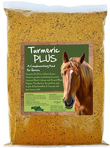 Horse Herbs Turmeric PLUS 1kg Bag | Natural Feed Supplement for Horses & Ponies, Black Pepper, Micronised Linseed, Equine Care, Pony Boost