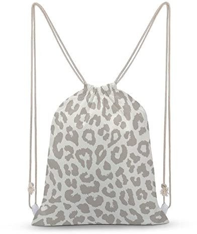 NIBABA Rucksack mit Kordelzug, Leopardenmuster, großes Fassungsvermögen, wasserabweisend, Segeltuch, Sport, Yoga, Turnbeutel für Jungen, Mädchen, Kinder, Damen, Herren, Teenager