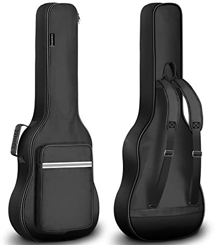 CAHAYA Konzertgitarrentasche 99.1 cm Gitarre Gigbag Softcase 6mm Dicke Polsterung Gitarren Rucksack mit großer Tasche Reflexbänder Modell CY0288, Schwarz, Classical Guitar Bag 39 Inch, Koffer für