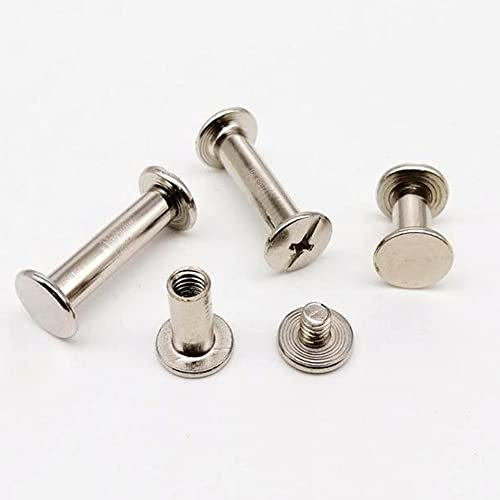 silver,10pcs 5x20mm,Goldene silberne Ledertasche Gürtel Foto Scrapbook Album Kontobuch Beitrag Bindung Chicago Schraube Nagel Rivet Bolt