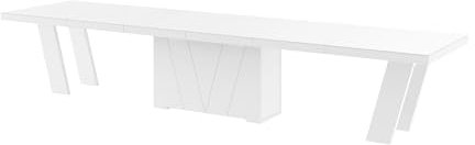 Design Esstisch HEG-111 Weiß Hochglanz ausziehbar XXL 160 cm bis 412 cm Esszimmertisch für 16 Personen Kitchentable Funktionstisch Ausziehtisch Esszimmer Tisch Esszimmermöbel
