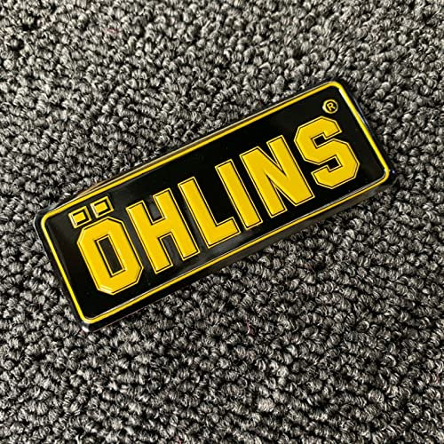 2pcs/ Los Motorrad -Stoßdämpfer Aluminium Aufkleber Coole Persönlichkeit for Ohlins -Dekorationsabziehbilder (Color : Black)