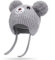KEELYY Baby Mütze Beanie Strickmütze Herbst Wintermütze Süßer Bär Hut mit Earflap und Bindebändern Warm Hat für Jungen Mädchen