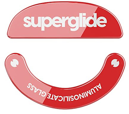 Superglide – Patins de Souris en Verre Ultra résistant, Ultra Rapide, Lisse et Durable pour Pulsar X2 (Rouge)