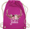 Turnbeutel Rucksack - Kompatibel Oktoberfest - Geweih mit Name - Unisize - Fuchsia - trachtenrucksack oktoberfest-tasche trachten hirsch beutel trachtenrucksäcke bayrisch stoffbeutel