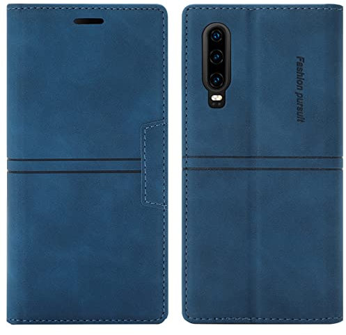 OKZone Kompatibel mit Huawei P20 Pro Hülle, Handyhülle Wallet PU Leder Kartenfach Magnet Klappbar Schutzhülle Huawei P20 Pro Handy Hüllen Flip Handytasche Case Cover Stoßfest Klapphülle (Blau)