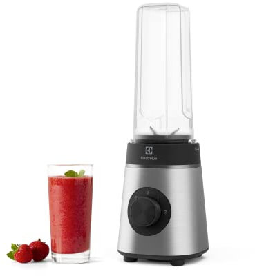Electrolux Create 4 Blender E4SB1-4ST, Blender Sport, Bouteille à emporter incluse, Deux Vitesses, Fonction Pulse, Lame TruFlow, Taille Compacte, 0.92 Litre Pichet, 350 W, Acier Inoxydable