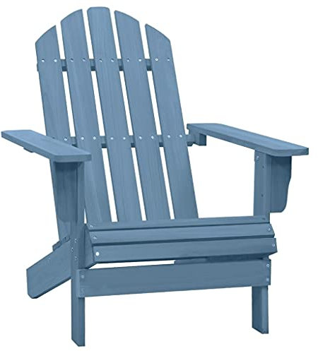 vidaXL Tannenholz Massiv Adirondack Gartenstuhl Gartensessel Stuhl Deckchair Holzstuhl Sessel Terrassenstuhl Balkonstuhl Gartenmöbel Blau