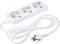 Ciabatta bianca 3 prese prolunga senza interruttore con cavo 3G 1,0 mm² 1,5 m, presa tedesca bianca (3 prese, 1,0 mm² 1,5 m)