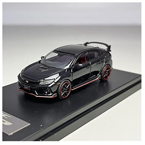 RCESSD Modelle sammeln 1:64 für Honda Civic FK8 Typ R JDM Legierung Druckguss fertiges Modellauto Miniaturauto Display Modell aus Druckguss (Farbe : Schwarz)
