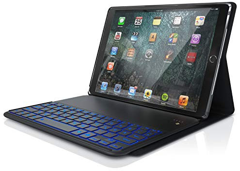 CSL - Tastatur-Case mit integrierter kabelloser Tastatur & Hintergrundbeleuchtung, Kompatibel mit iPad Pro 10,5 Zoll, Schutzcase, Deutsches QWERTZ-Layout, Schwarz