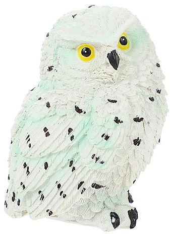 NUSITOU Gartenschmuck Eule Dekoration Eule Gartenskulptur Garten Eule Staue Eule Tischdekoration Eulenstatuen Aus Keramik Eule Figur Eule Geschenk Eulen Dekofigur Tier Harz Puppenhaus Weiß