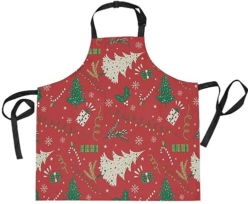 FRODOTGV Schürze Weihnachtsbaum Ornament Grillschürzen für Männer Restaurantbedarf Grillschürze, Weihnachtsbaumschmuck, Einheitsgröße