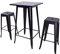 Mesa de bar de madera (MDF) metal para comer de pie de hierro, diseño industrial de alta bistro, para casa pub bistro, cóctel de comedor para cocina restaurante patio, 60 x 60 x 110 cm (Negro)