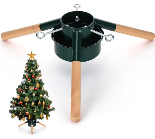 Sliner Weihnachtsbaumständer, Weihnachtsbaumsockel, Ständer für 2,4 m Baum, Weihnachtsbaumschmuck, passend für bis zu 10,9 cm weniger echte und künstliche Baumbasis, Ständer für Weihnachtsbaum bis zu