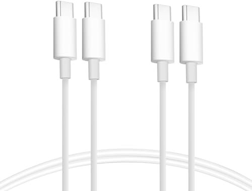 Lot de 2 Câble USB-C vers USB-C 1M 5A 100W Câble Chargeur Câble Charge Rapide blanc pour Apple MacBook, iPad, iPhone 15, iPhone 16, Samsung, Google Pixel, Xiaomi, Redmi,Poco,Honor