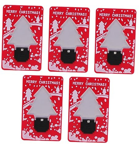 Mikikit 5 Stk weihnachtsdeko leuchtreklame nacht Weihnachtsbaum-Nachtlampe Weihnachtsbaum-Neon Dekor Weihnachtsbeleuchtung Partylicht Tasche Nachtlicht Geschenk schmücken Kind