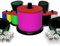 R-Satz Shop Schocken Schockbesteck mit Würfelbecher - Auswahl aus 6 Farben - Set Schockturm Meiern Knobeln Jule Lügen Partyspiel (Pink)
