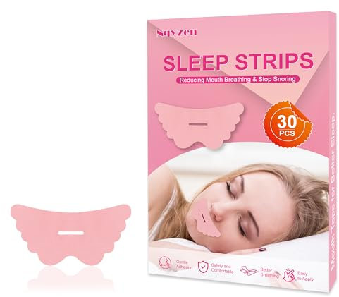 Mouth Tape for Sleeping, Mundpflaster Anti Schnarch, 30 Stück Mundkleber Nachts Schnarchstopper, Hilft Schnarchen Verhindern und Besser Durch Nase Atmen(Rosa)