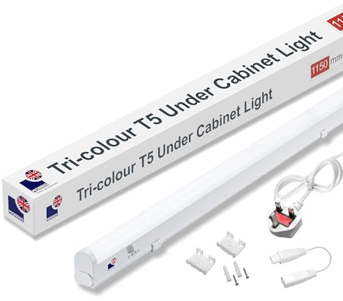 Morris LED Under Cabinet Light Linkable 3 Colours in 1 3000k/4000k/6500k Kitchen Light - UK Plug Included - 288mm, 550mm, 850mm,1150mm (1150mm, 1Pack)