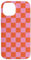 Hülle für iPhone 14 Orange & Pink kariertes Quadrat