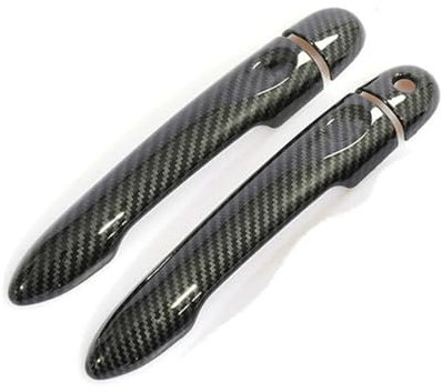XJJJWL Poignée Porte Extérieure Voiture Clio IV 2012-2019 Couvercle Poignée Porte Voiture Fiber Carbone Noir Brillant