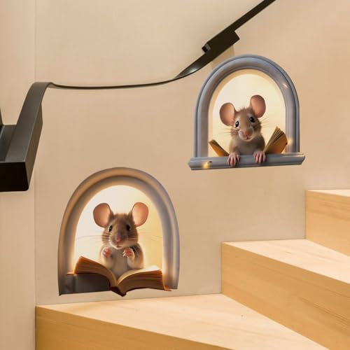 Wandtattoo Cartoon Maus Wandsticker Wanddeko für Wohnzimmer Schlafzimmer Sofa Hintergrund,Wandaufkleber Kinderzimmer Mädchen und Jungs,Wandaufkleber Diy
