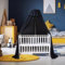 Blfuos Schwarze Abdeckung für Babybett, Netz, Baldachin, um das Baby im Krippenzelt und Moskitonetz für drinnen oder draußen zu halten (Haltestab nicht im Lieferumfang enthalten)