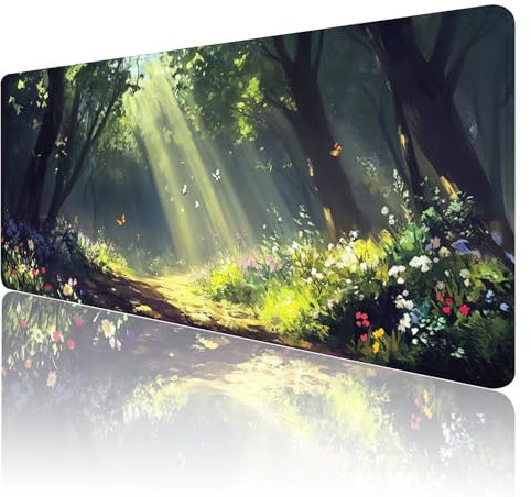 Tapis de Souris de Jeu forêt Tapis de Souris XXL 1600x800mm Paysage Tapis Souris Gaming Grand, avec Bords Surpiqués et Base en Caoutchouc AntidéRapant Surface, AméLiore La PréCision et La Vitesse X97
