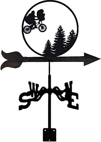 Girouette de vélo en acier inoxydable avec support de toit, outil de mesure, indicateur de direction, décorations de jardin pour extérieur, ferme, cour, tonnelle