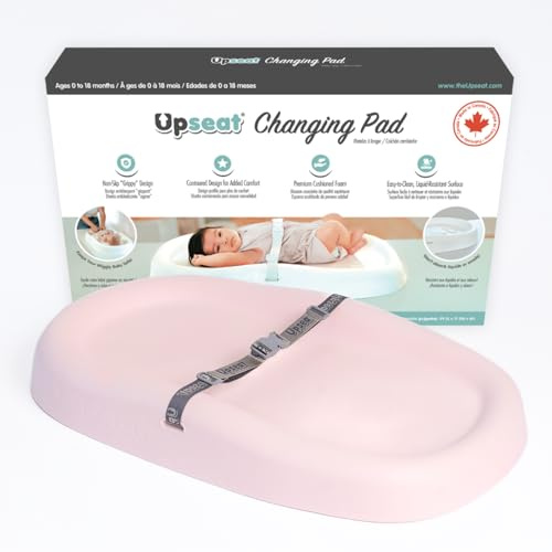 Upseat Materassino fasciatoio, design antiscivolo, imbottitura in schiuma di alta qualità, sagomato per il massimo comfort, impermeabile e facile da pulire, resistente ai liquidi (rosa)
